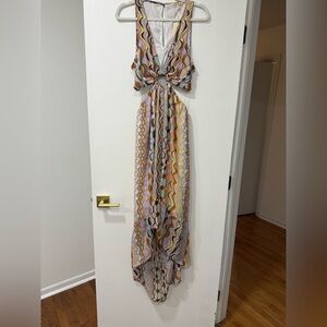 Indulge High Low Dress with Multicolor Waves